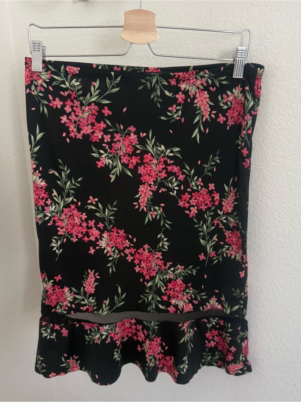 Y2K BCBG coquette Dark romantic whimsigoth Fairycore Black Floral blossom skirt